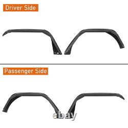4Pcs Front + Rear Steel Flat Wheel Fender Flares Fit 2018-2024 Jeep Wrangler JL