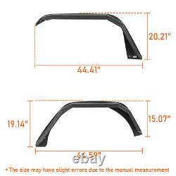 4Pcs Front + Rear Steel Flat Wheel Fender Flares Fit 2018-2024 Jeep Wrangler JL