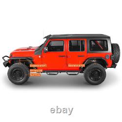 4Pcs Front + Rear Steel Flat Wheel Fender Flares Fit 2018-2024 Jeep Wrangler JL