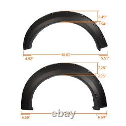 4Pcs Pocket Rivet Style Smooth Wheel Fender Flares Fit For 2015-2017 Ford F-150