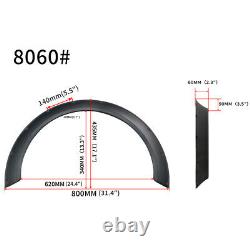 4Pcs Universal 60mm + 80mm Width JDM ABS Fender Flares New School Wheel Arches