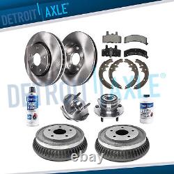 4WD Front Brake Rotor Rear Drum Wheel Hub Bearing for 1994-1999 Dodge Ram 1500