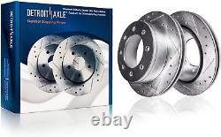 4WD Front Rear Drilled Rotors Brake Pads +Rear Calipers for 00-04 F-250 F-350 SD