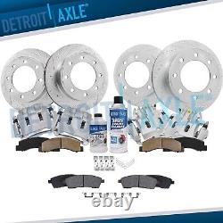 4WD Front Rear Drilled Rotors Calipers Brake Pads for 2000-2004 F-250 Super Duty