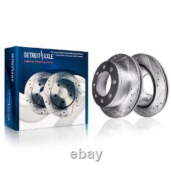 4WD Front Rear Drilled Rotors Calipers Brake Pads for 2000-2004 F-250 Super Duty