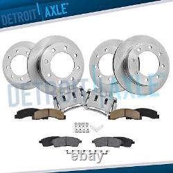 4WD Front & Rear Rotors Brake Pads + Front Calipers for 1999-2004 F-250 F-350 SD