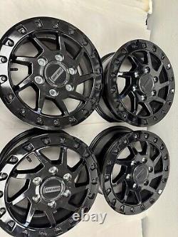4-2024-2025 CAN AM MAVERICK R WHEEL FRONT OR REAR 16x7 BLACK BEADLOCK 1 MILE