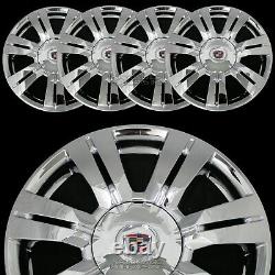 4 CHROME 2010-2016 for Cadillac SRX 18 Wheel Skins Center Hub Caps Rim Covers