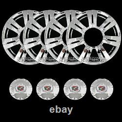 4 CHROME 2010-2016 for Cadillac SRX 18 Wheel Skins Center Hub Caps Rim Covers