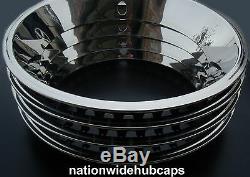 4 Chevy GM Rally Wheel Derby Center Hub Caps & 15 Trim Rings Beauty Rims x7 x8