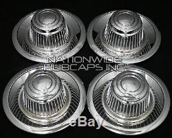 4 Chevy GM Rally Wheel Derby Center Hub Caps & 15 Trim Rings Beauty Rims x7 x8