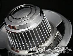 4 Chevy GM Rally Wheel Derby Center Hub Caps & 15 Trim Rings Beauty Rims x7 x8