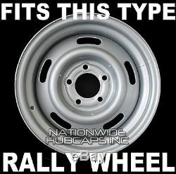 4 Chevy GM Rally Wheel Derby Center Hub Caps & 15 Trim Rings Beauty Rims x7 x8