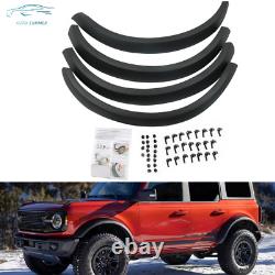4 × For 2021-2023 Ford Bronco Black Front+Rear Wheel Lip Fender Flares 33L×4W