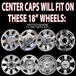 4 Ford F250 F350 SD 4x4 Chrome Wheel Center Hub Caps 8 Lug Rim Lug Cover Hubs