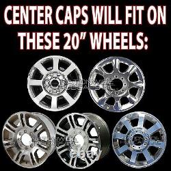 4 Ford F250 F350 SD 4x4 Chrome Wheel Center Hub Caps 8 Lug Rim Lug Cover Hubs