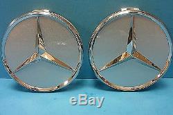 4 Genuine Wheel Hub Cap Mercedes Benz Star OEM # 2204000125 Alloy Wheel Silver