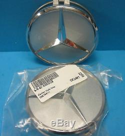4 Genuine Wheel Hub Cap Mercedes Benz Star OEM # 2204000125 Alloy Wheel Silver