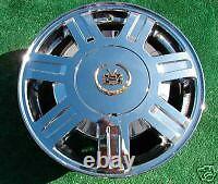 4 NEW Chrome Cadillac CENTER CAPS fit OEM Deville Eldorado SLS DHS DTS Wheels