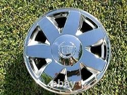 4 NEW Chrome Cadillac CENTER CAPS fit OEM Deville Eldorado SLS DHS DTS Wheels