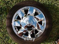 4 NEW Chrome Cadillac CENTER CAPS fit OEM Deville Eldorado SLS DHS DTS Wheels