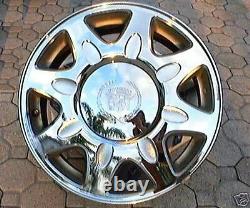 4 NEW Chrome Cadillac CENTER CAPS fit OEM Deville Eldorado SLS DHS DTS Wheels