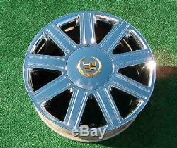 4 NEW Chrome Gold VOGUE Wheel CENTER CAPS OEM spec Cadillac Deville Eldorado SLS