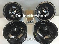 4 NEW ITP SS112 Front & Rear Wheels Black 10x5 9x8 for Yamaha Banshee