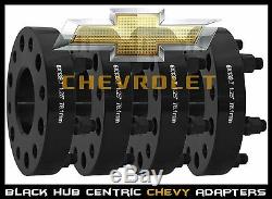4 Pc Silverado 1500 Truck 1.25 Black Hub Centric Wheel Spacers Adapters 14x1.5