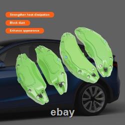 4 Pieces Brake Caliper Cover Aluminum Alloy Front Rear Wheels Hub 19-20In Green