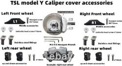 4 Pieces Brake Caliper Cover Aluminum Alloy Front Rear Wheels Hub 19-20In Green