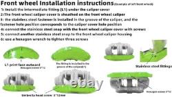 4 Pieces Brake Caliper Cover Aluminum Alloy Front Rear Wheels Hub 19-20In Green
