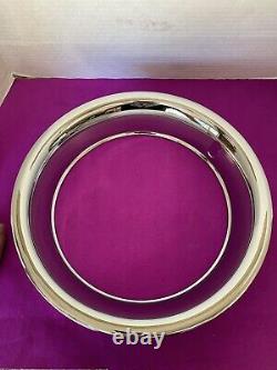 4 STAINLESS TRIPLE CHROME PLATED BEAUTY RINGS FOR THE ORIGINAL 15x8 RALLY WHEELS