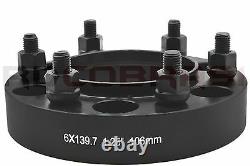 4 Toyota 6x5.5 1.25 Black Hub Centric Wheel Spacers + 24pc Black Mag Lug Nuts