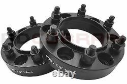 4 Toyota 6x5.5 1.25 Black Hub Centric Wheel Spacers + 24pc Black Mag Lug Nuts