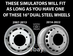4 fits Sprinter Van 2007-2026 16 Dual Steel Wheel Simulators Dually Rim Covers
