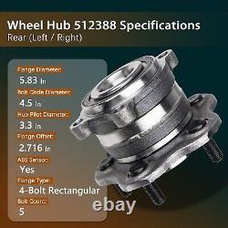 4pc Front Rear Wheel Hub Bearing for Nissan Altima 2.5L 2007 08 09 10 11 12 2013