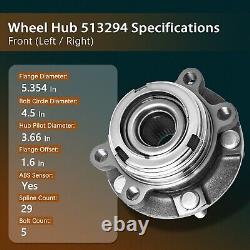 4pc Front Rear Wheel Hub Bearing for Nissan Altima 2.5L 2007 08 09 10 11 12 2013