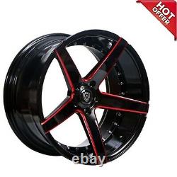 4pcs 20 Marquee M3226 WHEELS BLACK RED MILLED RIMS 5x120 FIT CAMARO SS