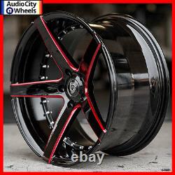 4pcs 20 Marquee M3226 WHEELS BLACK RED MILLED RIMS 5x120 FIT CAMARO SS