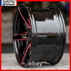 4pcs 20 Marquee Wheels M3226 BLACK RED MILLED RIMS 5x114.3 FIT LEXUS RC 350