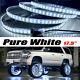 4x 17.5'' LED Wheel Lights Strobe Pure White Double Row Switch Control For Truck