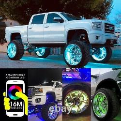 4x DOUBLE ROW LED Wheel Rim Lights Bluetooth Controlled KIT Wheel Colormorph