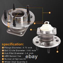 4x Front Rear Wheel Bearing Hub Assy For 2000-13 Chevy Impala Monte Carlo withABS
