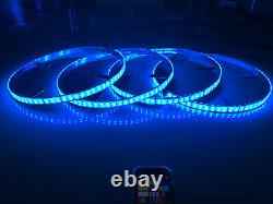 4x RGB Double Row 17.5 LED Wheel Lights 4Rings For Truck Bluetooth Control IP68