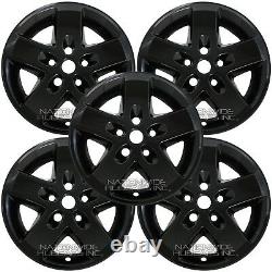 5 BLACK 2007-2018 Jeep Wrangler 17 Wheel Skins Hub Caps Bolt On Full Rim Covers