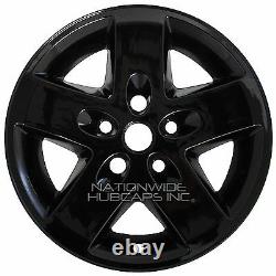 5 BLACK 2007-2018 Jeep Wrangler 17 Wheel Skins Hub Caps Bolt On Full Rim Covers