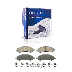 5-Lug Front Rear Disc Rotors Brake Pads +24pc Wheel Lugnuts for 2012-18 Ram 1500