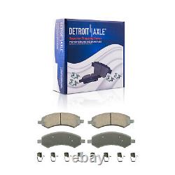 5-Lug Front Rear Drillled Rotors Brake Pads with24pc Lug Nuts for 2012-18 Ram 1500