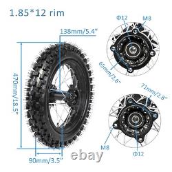 60/100-14 Front + Rear 80/100-12 Wheel Tires Rim for SSR Pit Bike KLX110 KX65